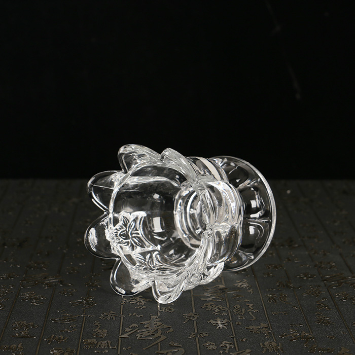 仿水晶 三花油灯